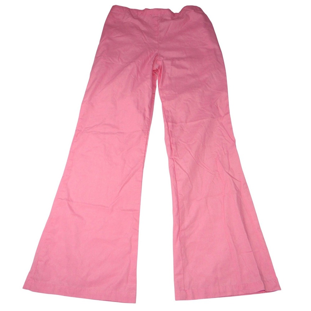 Malibu‎ Doc Pink Wide Leg Scrub Pants Women TXS Elastic Waist Flare Tall